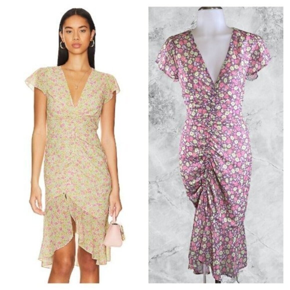 MAJORELLE Elaine Midi Dress - Purple Multi